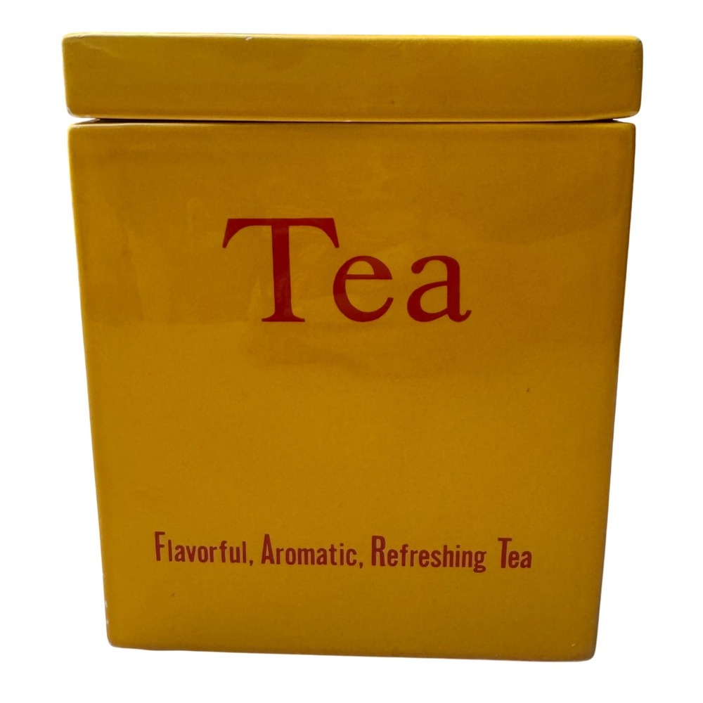Betty St John for Shafford Tea Canister 1979 Yellow Ceramic Collectible‎ Vintage